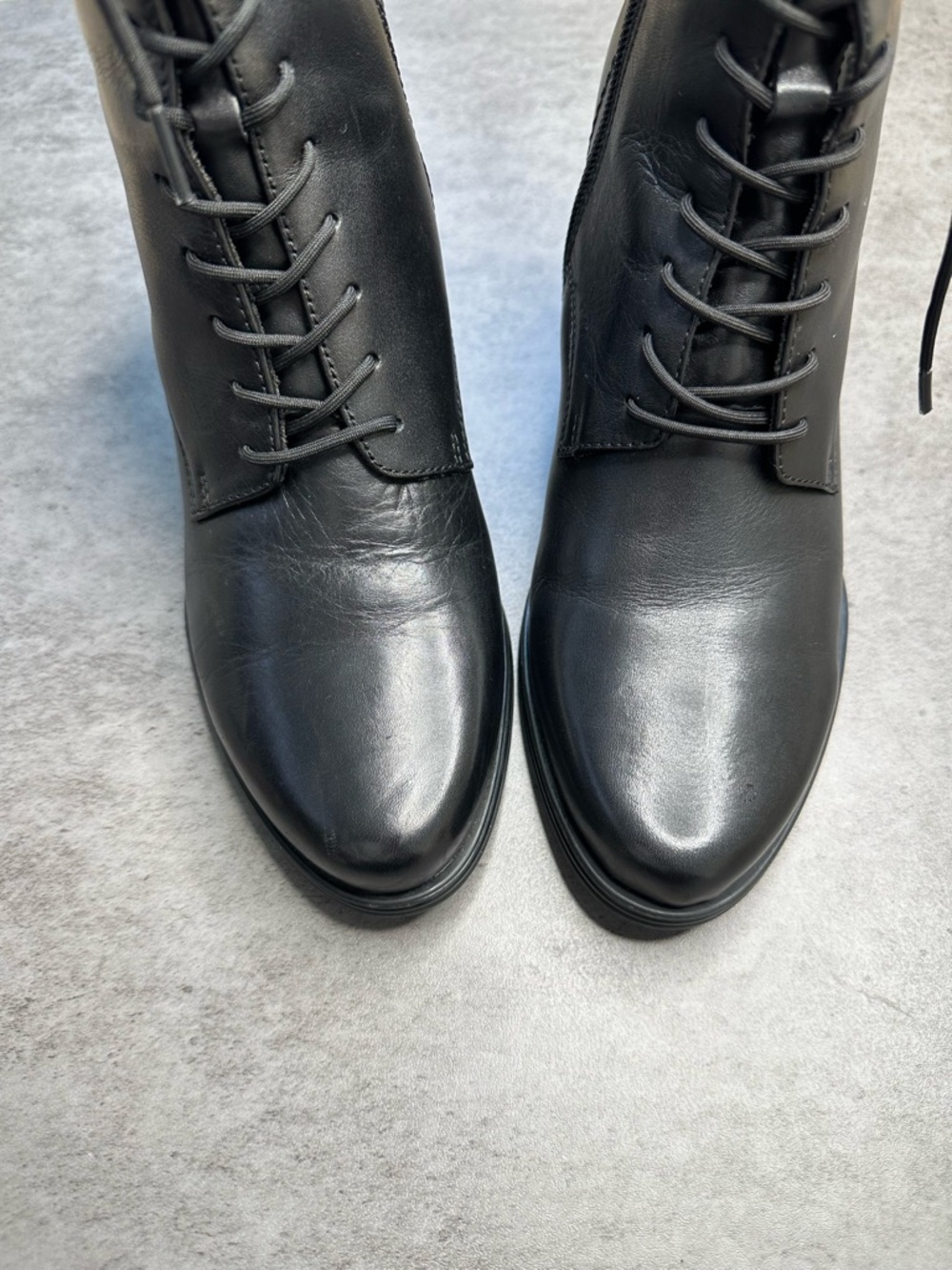 Tamaris Black Leather Lace-Up Ankle Booties Size 38 EU - Picture 2 of 8